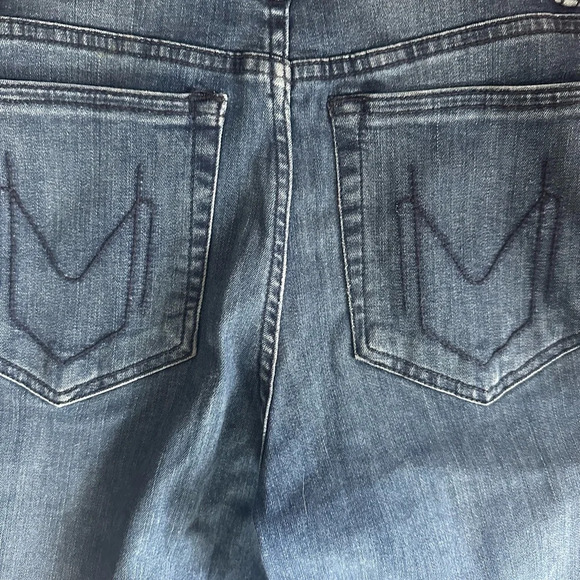 Mumu Blue Distressed Skinny Jeans Raw Hem Jeans Size 24 High Rise - Picture 7 of 7